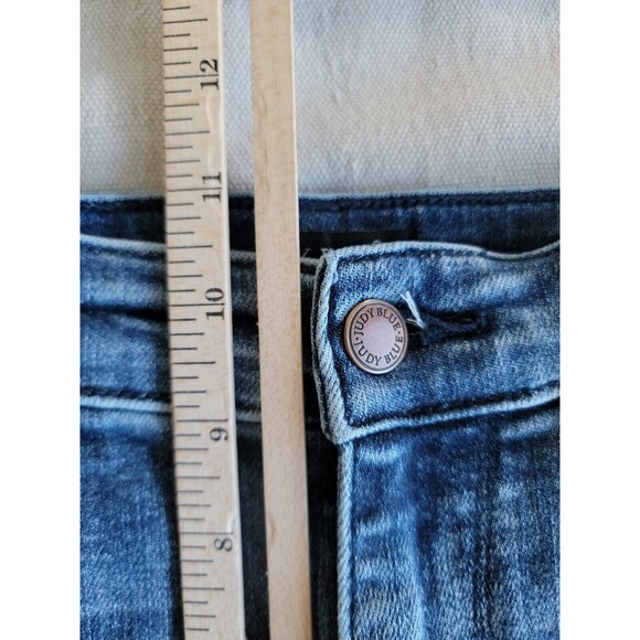 Judy Blue Womens 3 29x29 Jeans Boyfriend Mid Rise Distressed Stretch Logo Medium - Picture 10 of 16